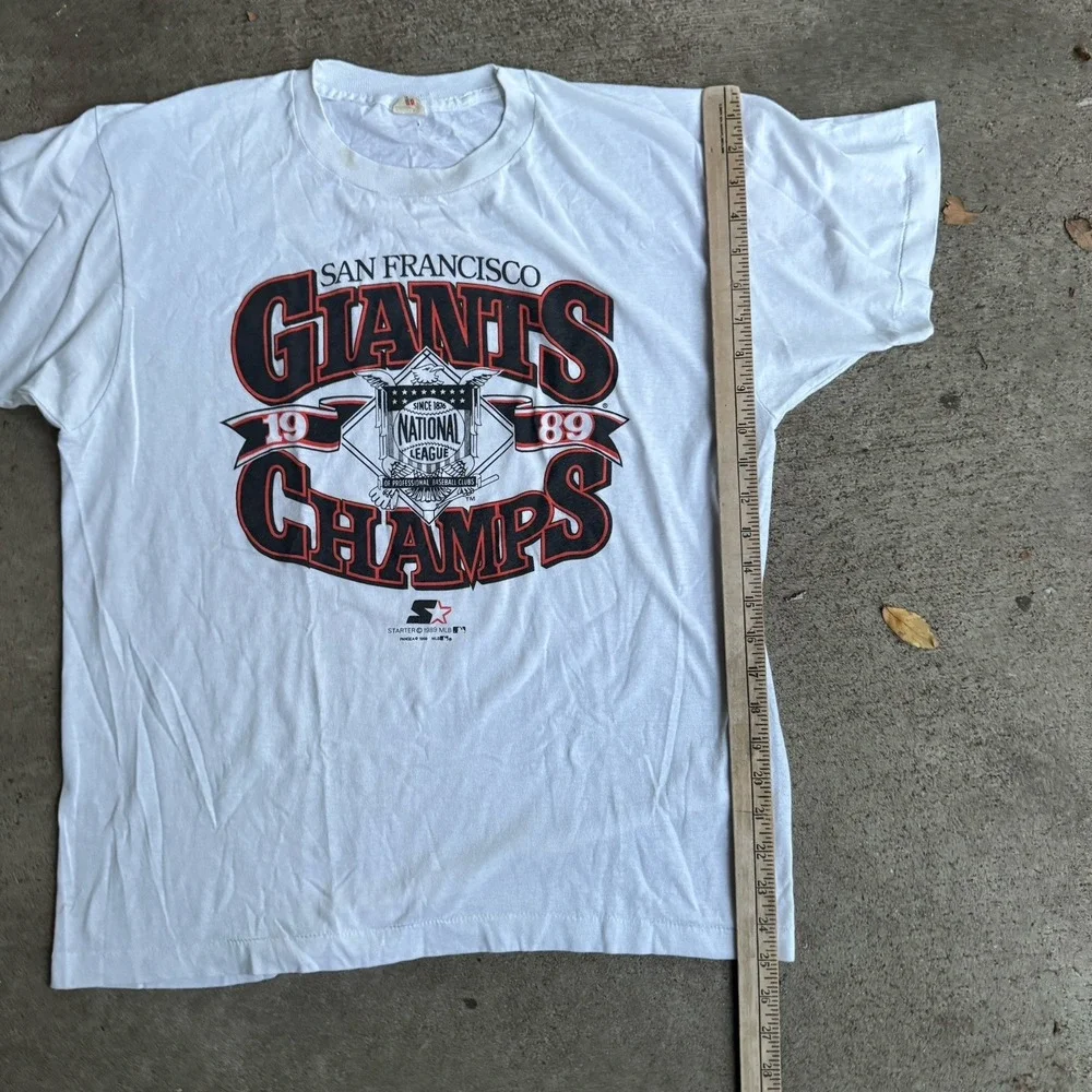 Vintage 80s San Francisco Giants NLCS Champs Tee Shirt Starter 1989 XL MLB